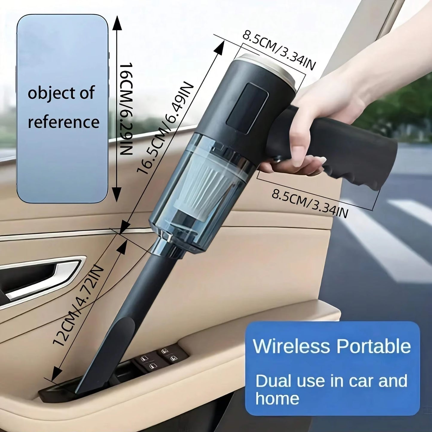 Multipurpose 3-in-1 Mini Vacuum Cleaner 🌀 – USB Rechargeable, Portable Handheld Vacuum with Suction & Blower for Car, Home & Office Use